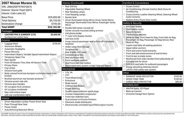 2007 Nissan Murano SL