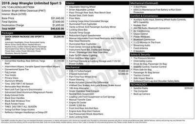 2018 Jeep Wrangler Unlimited Sport S