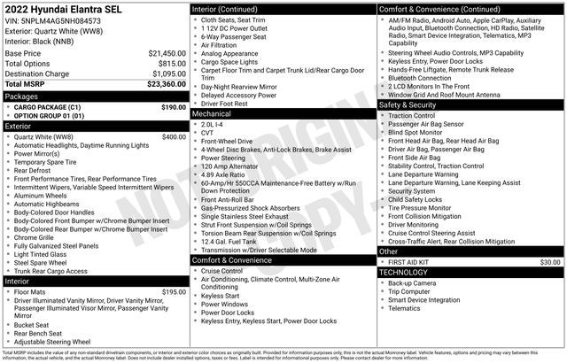 2022 Hyundai ELANTRA SEL
