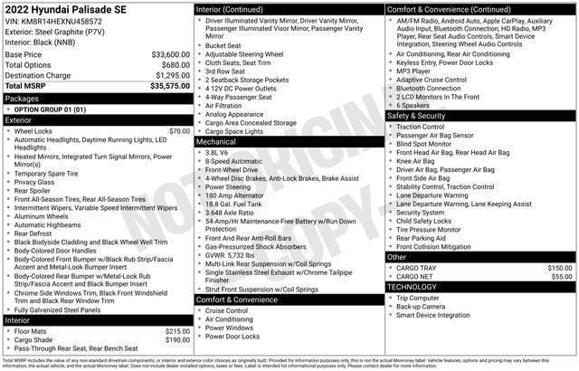 2022 Hyundai PALISADE SE