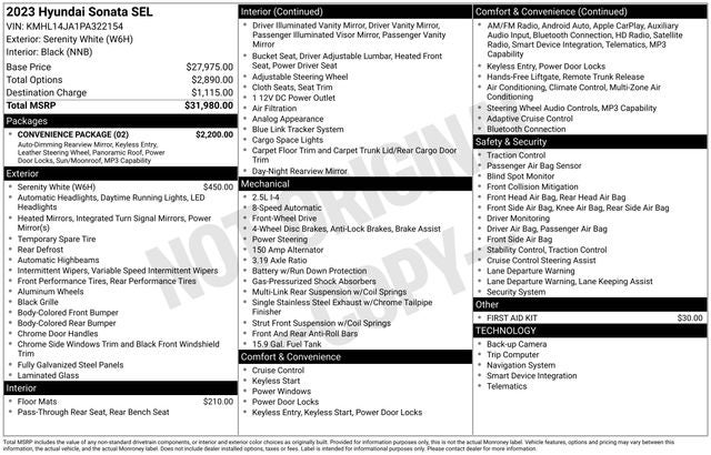2023 Hyundai SONATA SEL