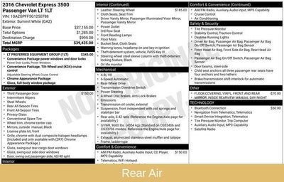 2016 Chevrolet Express 3500 LT Passenger