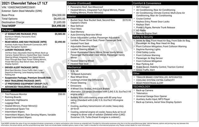 2021 Chevrolet Tahoe LT