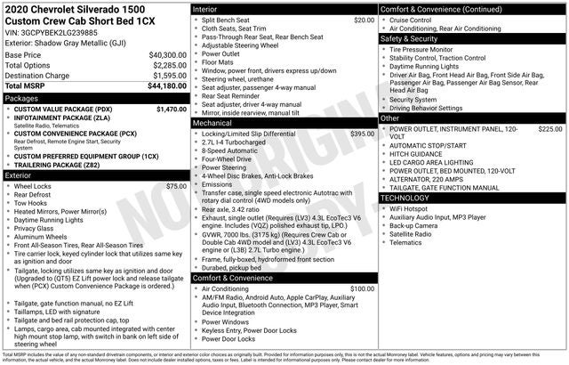 2020 Chevrolet Silverado 1500 Custom