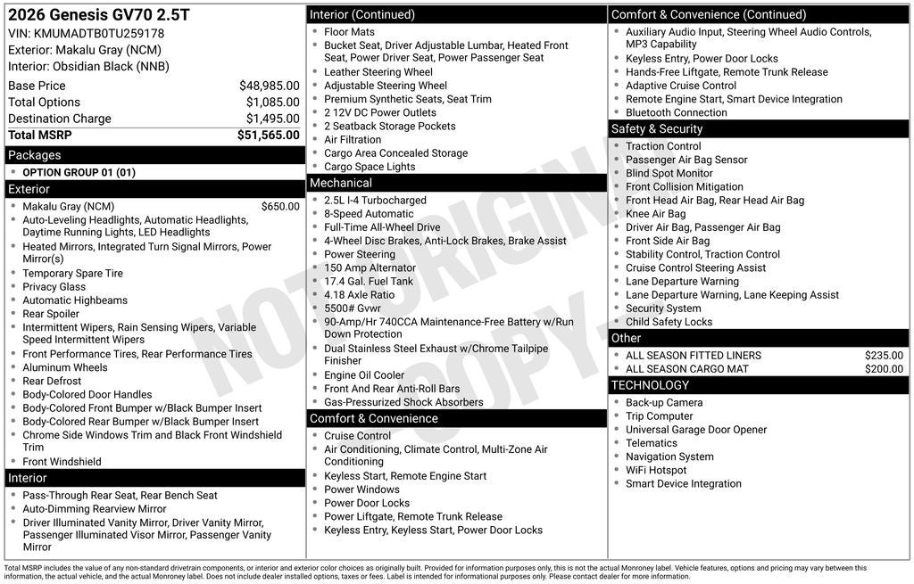 2026 Genesis GV70 2.5T