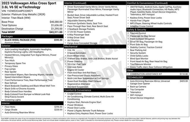 2023 Volkswagen Atlas Cross Sport 3.6L V6 SE w/Technology