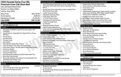 2022 Hyundai SANTA CRUZ SEL Premium