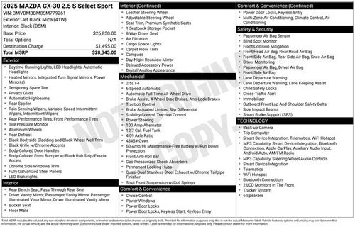 2025 Mazda Mazda CX-30 2.5 S Select Sport
