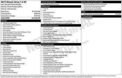 2013 Nissan Versa 1.6 SV