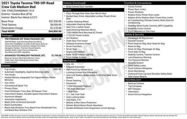 2021 Toyota Tacoma TRD Off-Road V6