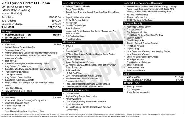 2020 Hyundai ELANTRA SEL