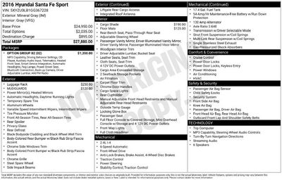 2016 Hyundai SANTA FE SPORT 2.4 Base