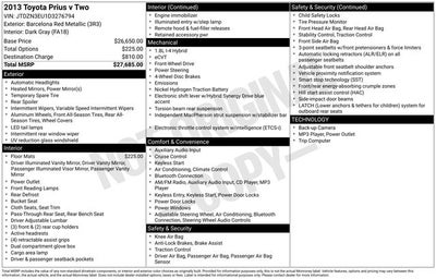 2013 Toyota Prius v Two