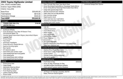 2003 Toyota Highlander V6