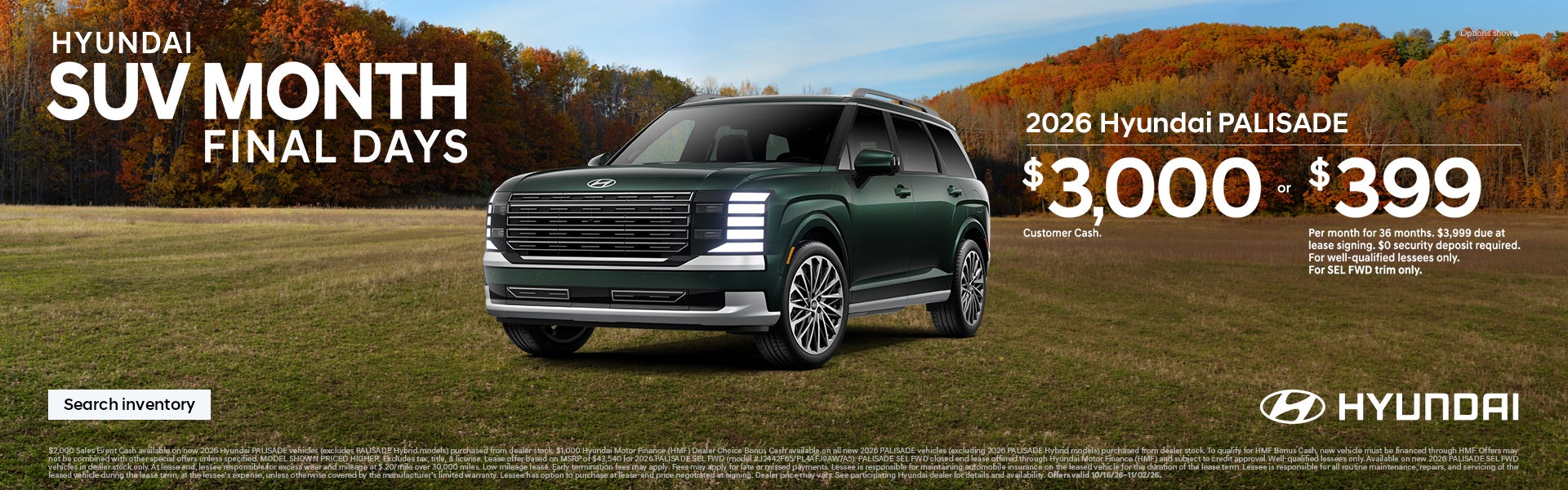 $3,000 Customer Cash or $399/36/$3,999 Lease