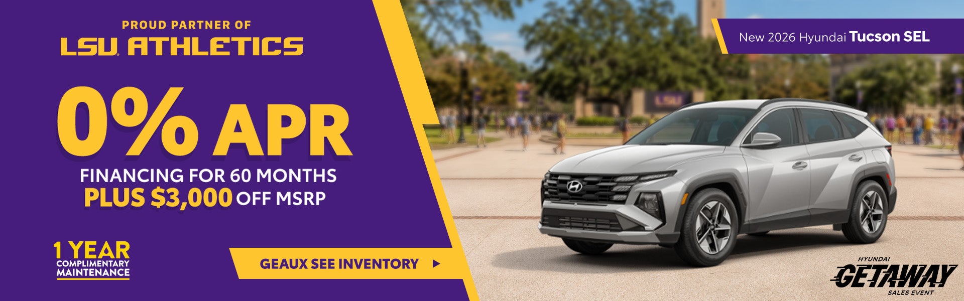New 2026 Hyundai Tucson SEL 0% APR financing for 60 months P
