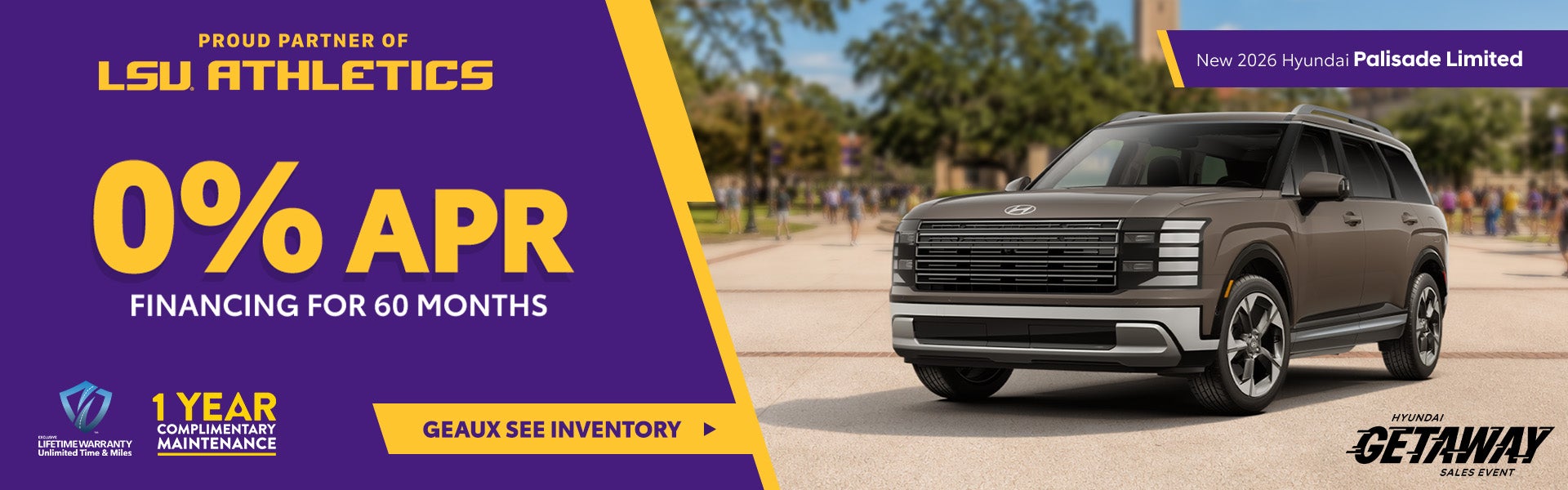 New 2026 Hyundai Palisade Limited 0% APR financing for 60 mo