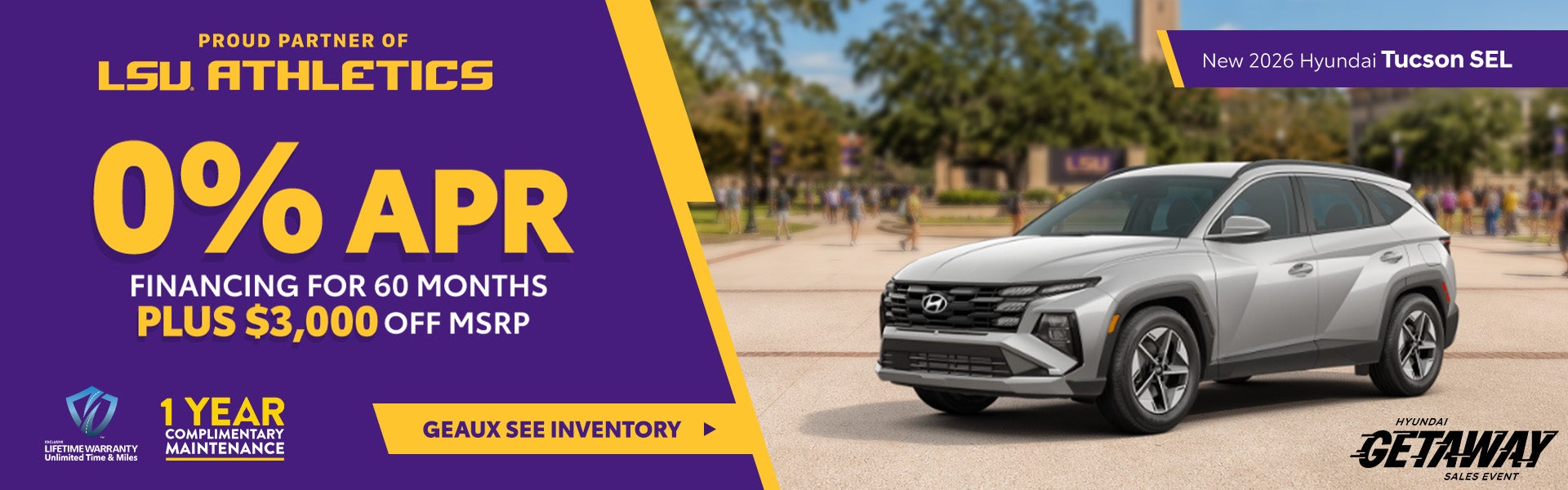 New 2026 Hyundai Tucson SEL 0% APR financing for 60 months P
