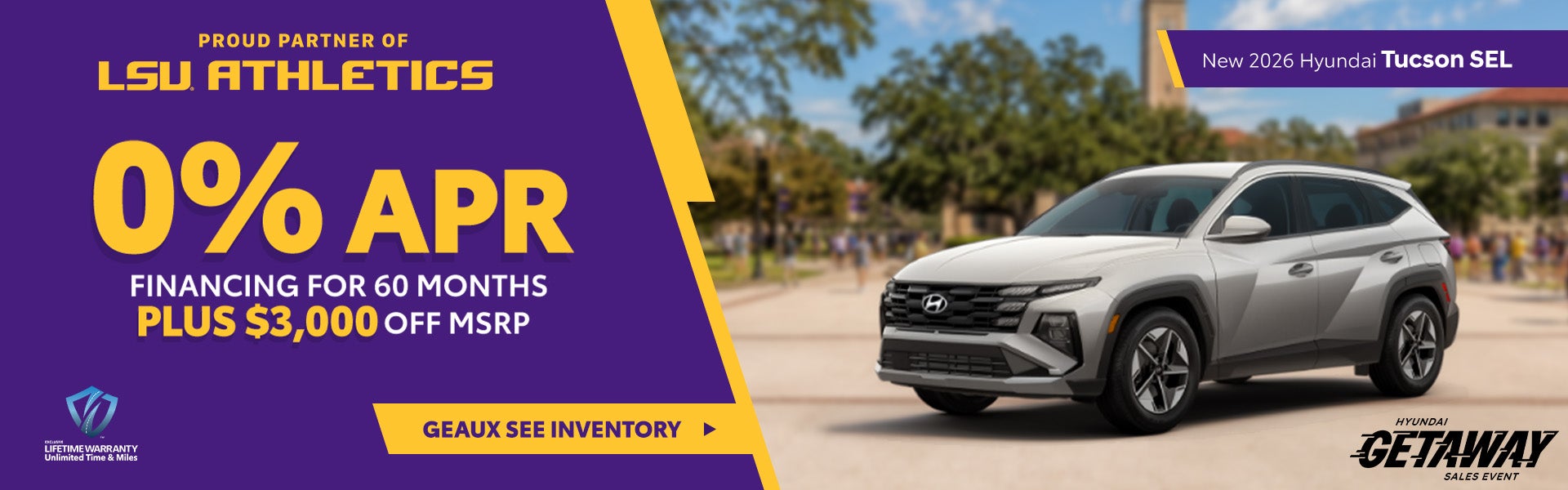 New 2026 Hyundai Tucson SEL 0% APR financing for 60 months P