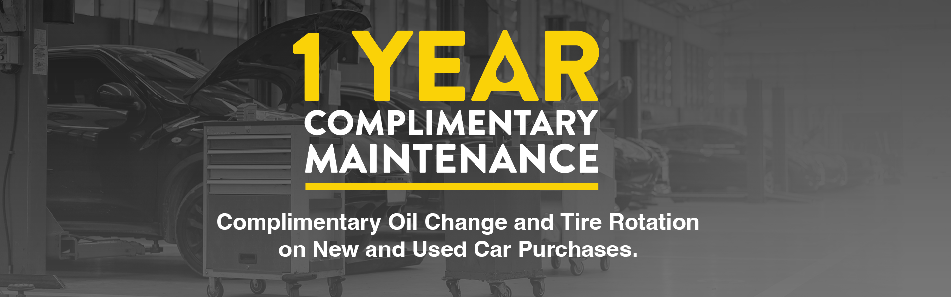 Complimentary Oil Change and Tire Rotation on New and Used 