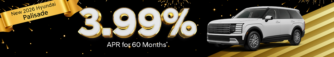 2026 Hyundai Palisade 3.99% APR for 60 months at All Star Hyundai