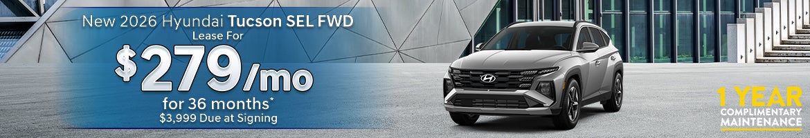 New 2026 Hyundai Tucson SEL FWD Lease for $279 per month for 36 months All Star Hyundai