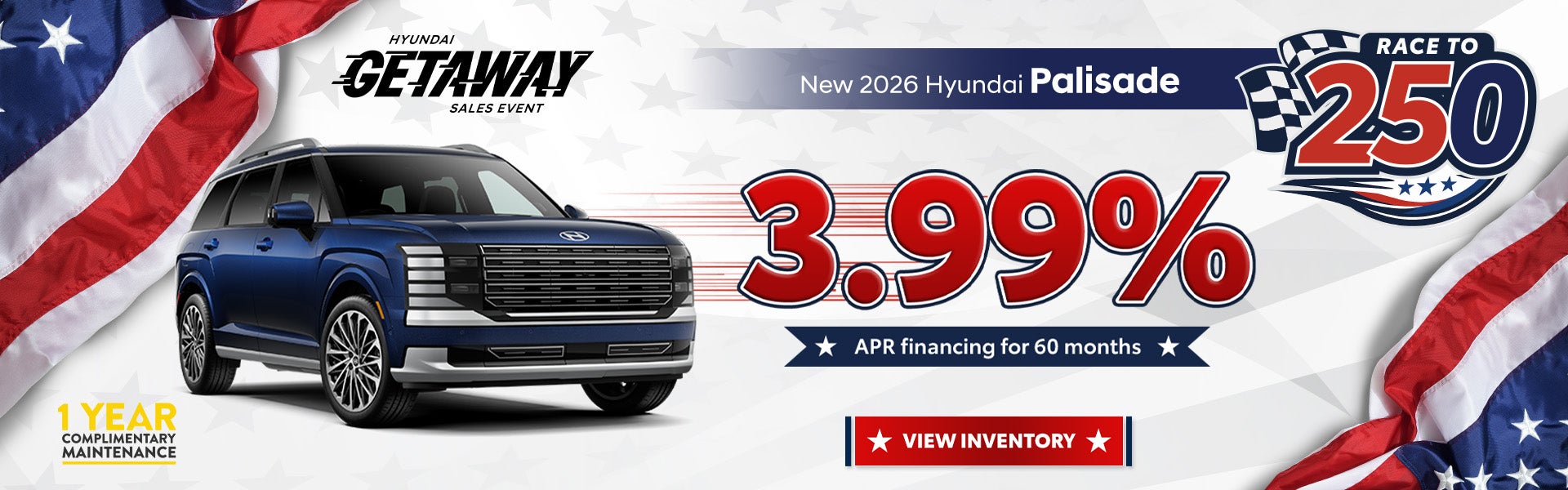 New 2026 Hyundai Palisade 3.99% APR financing for 60 months 