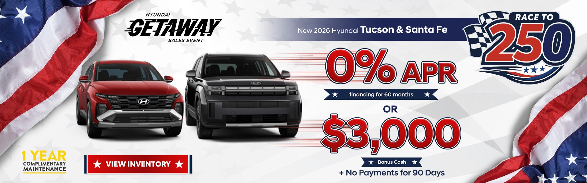 New 2026 Hyundai Tucson & Santa Fe 0% APR financing for 60 m
