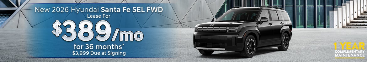 New 2026 Hyundai Santa Fe SEL FWD Lease for $389 per month for 36 months All Star Hyundai